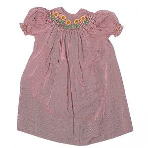 NWOT Remember Nguyen Smocked Sunflower Gingham